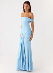 Vee Bardot Maxi Dress - Blue