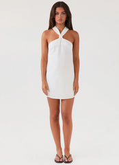 Keira Linen Mini Dress - White